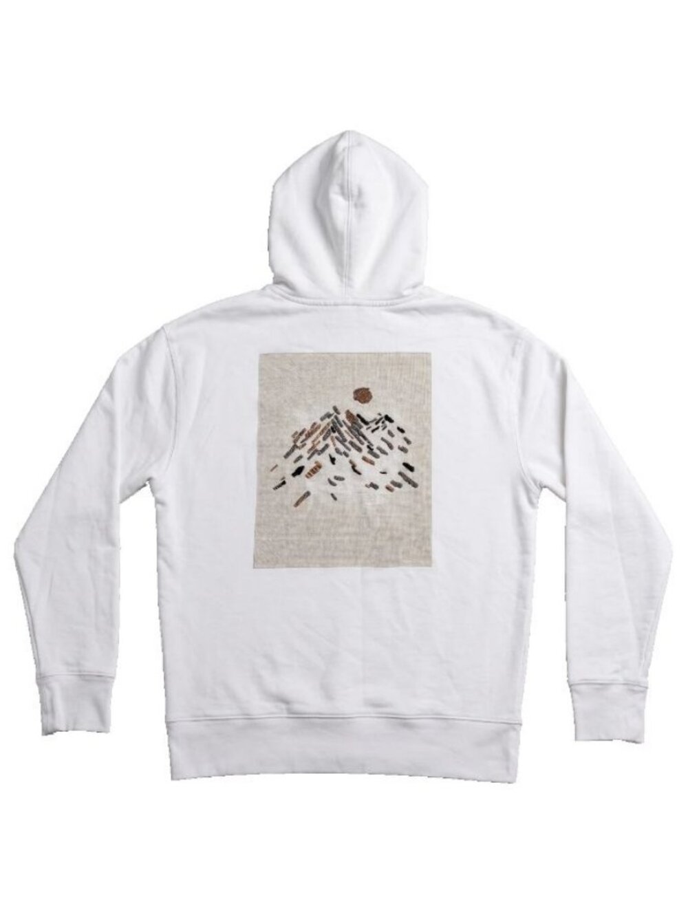 Express Mountain Logo Fleece Hoodie White Size S
